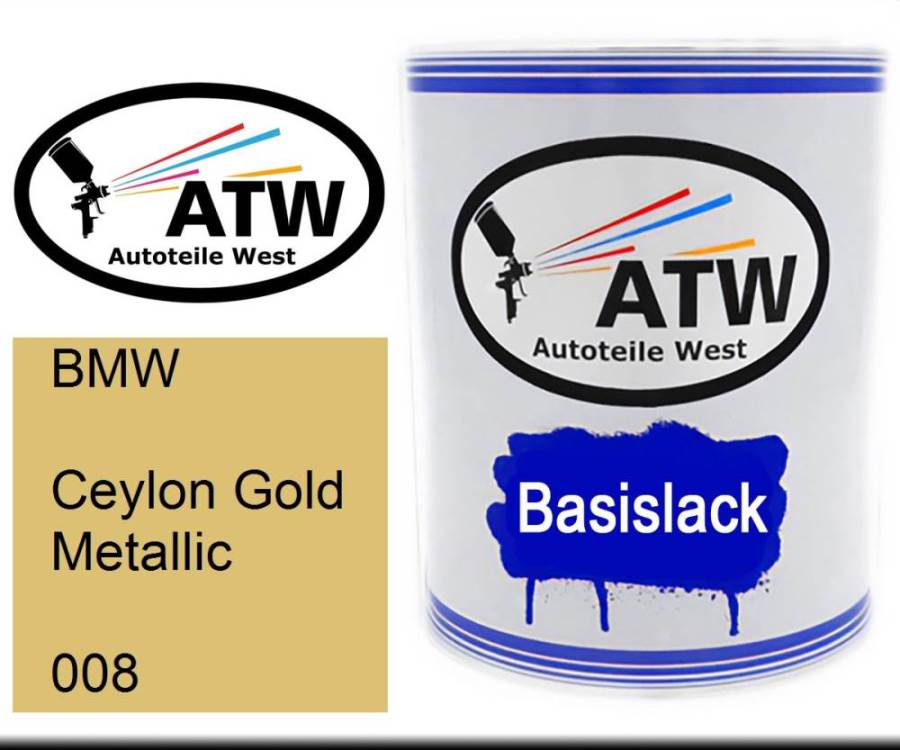 BMW, Ceylon Gold Metallic, 008: 1L Lackdose, von ATW Autoteile West.